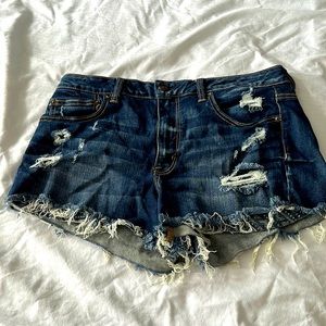 American eagle dark denim shorts